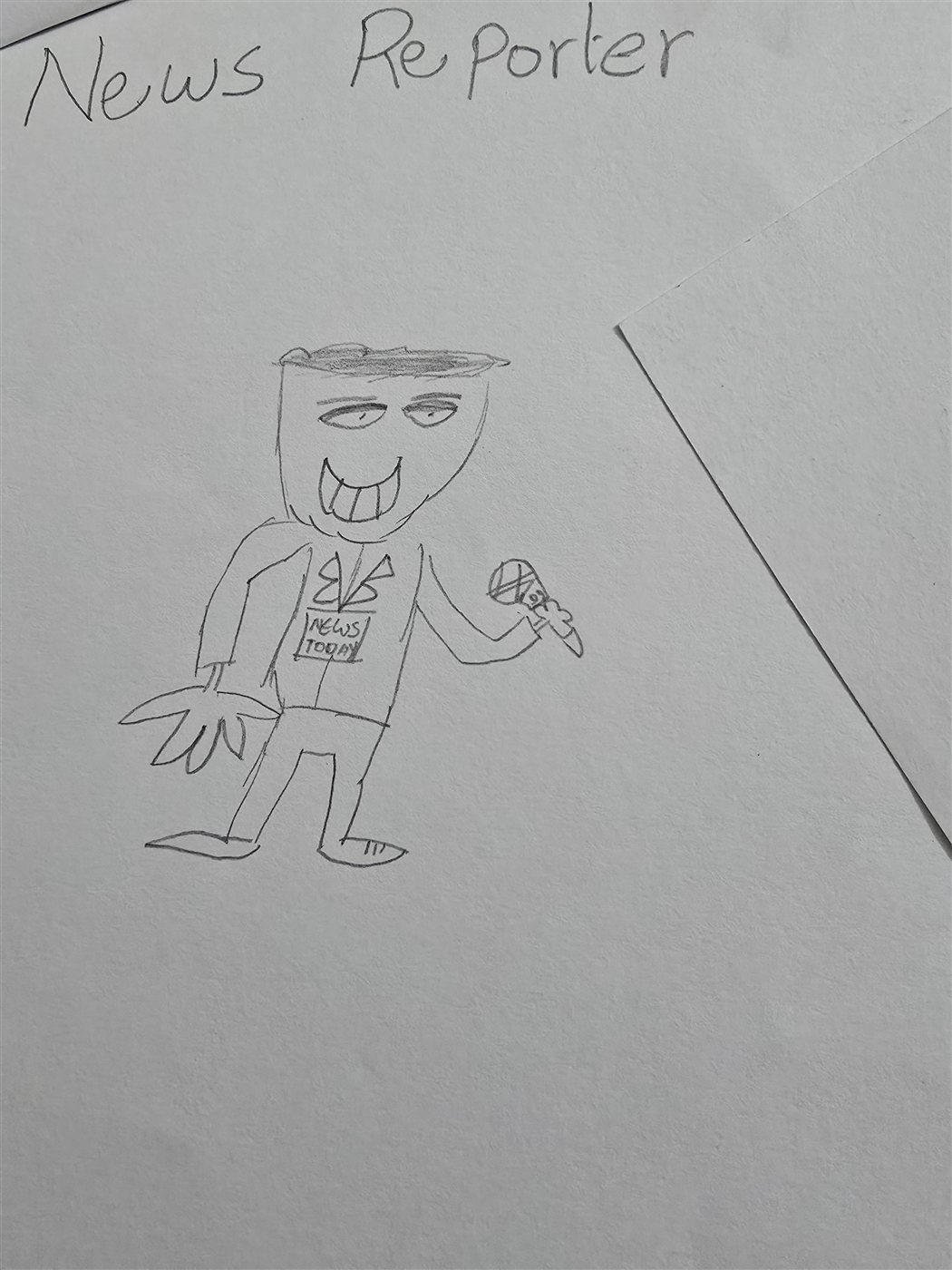 Vivan's original pencil sketch of the News Reporter